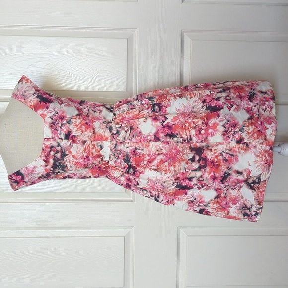 Eliza J | Floral Printed Faille Fit & Flare Dress - Picture 7 of 10